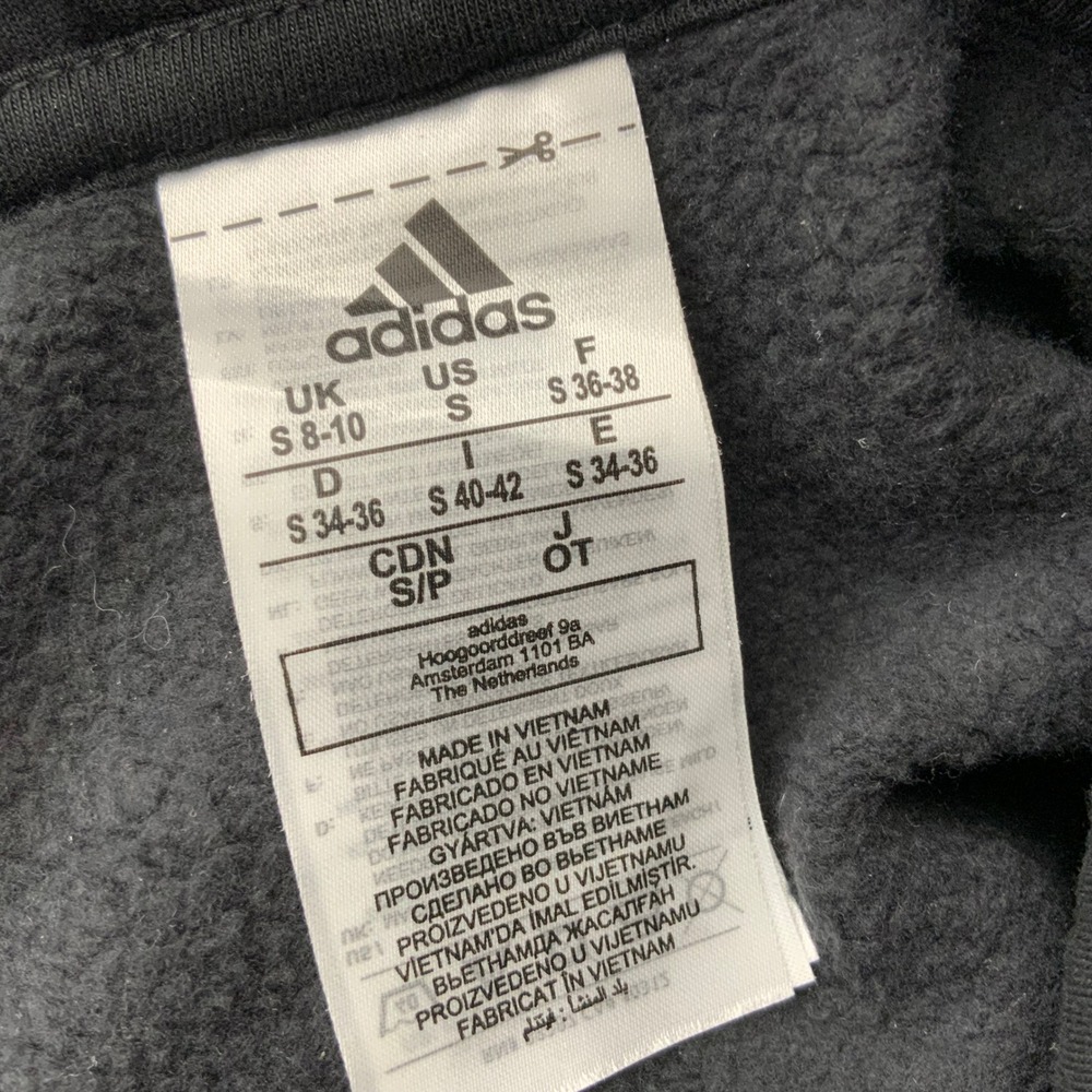 Adidas Essentials Big Logo Hoodie Mens Small Black Fleece Pullover Sweatshirt - Picture 7 of 7